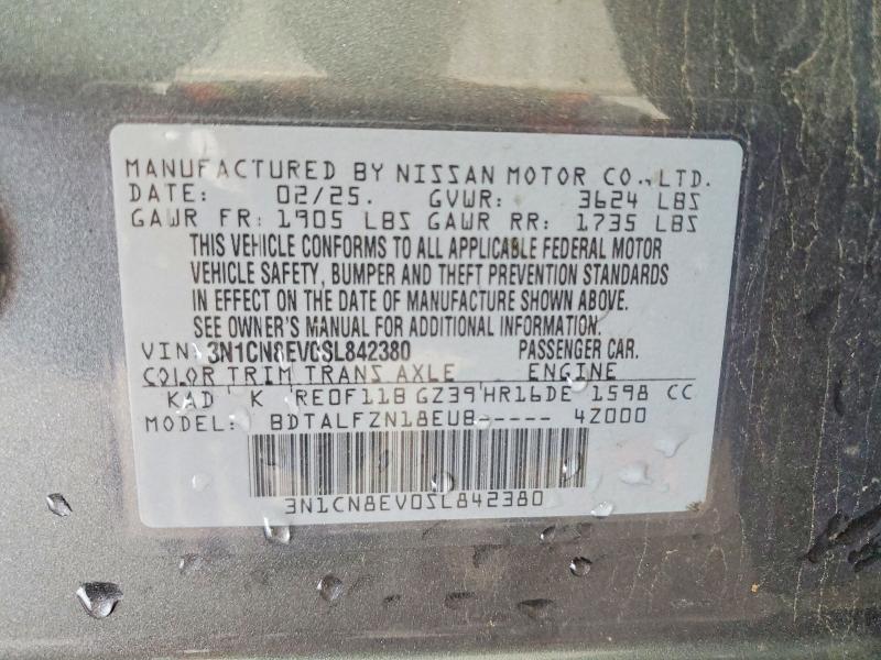 Aukcja sprzedaży 2025 Nissan Versa, vin: 3N1CN8EV0SL842380, numer aukcji: 54000456