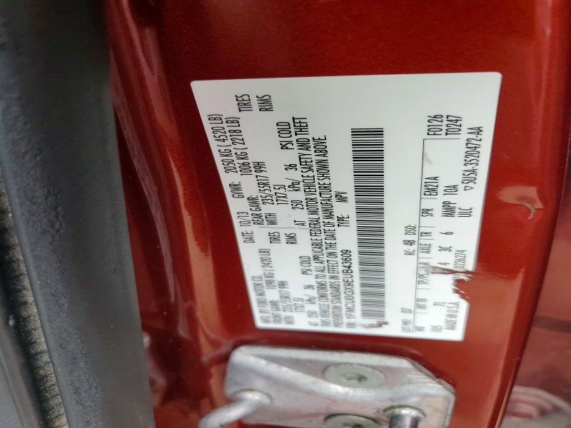 55103626 :رقم المزاد ، 1FMCU0GX9EUB43609 vin ، 2014 Ford Escape مزاد بيع
