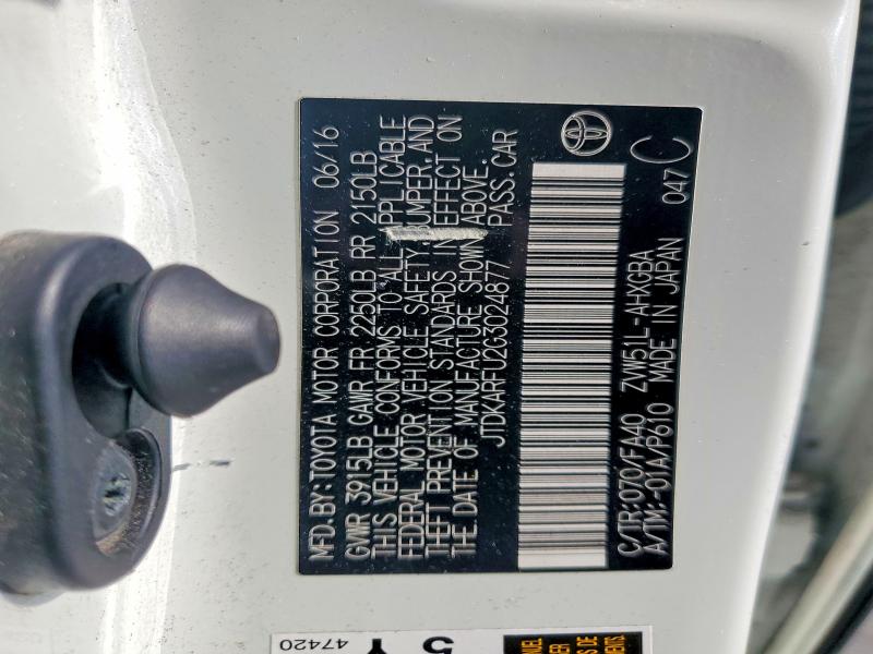 Продаж на аукціоні авто 2016 Toyota Prius, vin: JTDKARFU2G3024877, номер лоту: 52776516