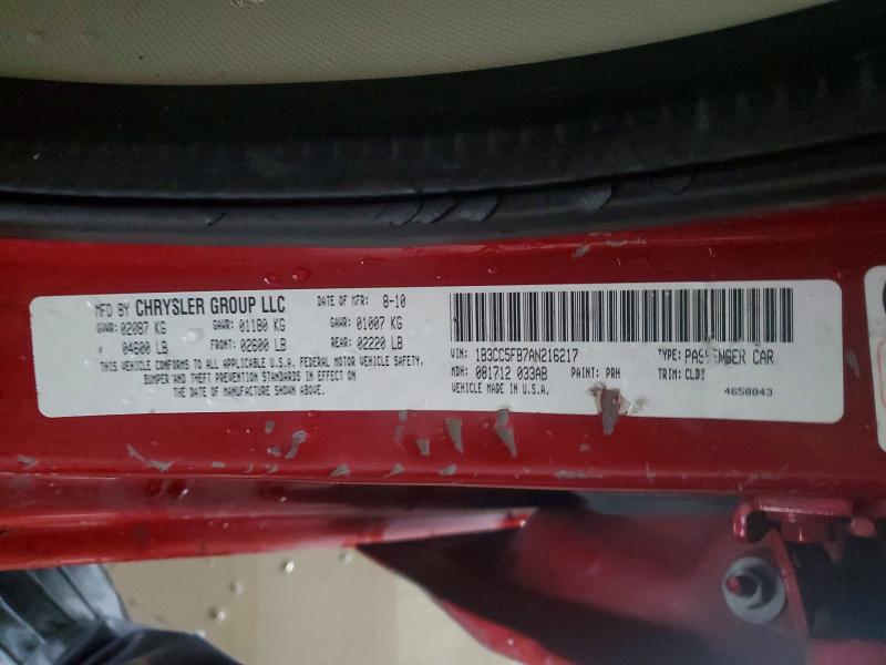 51762766 :رقم المزاد ، 1B3CC5FB7AN216217 vin ، 2010 Dodge Avenger مزاد بيع