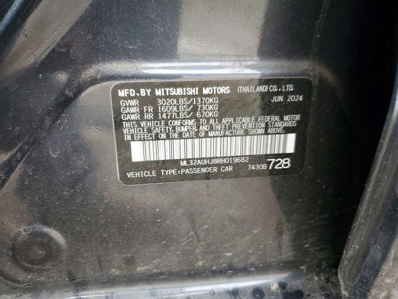 Продаж на аукціоні авто 2024 Mitsubishi Mirage, vin: ML32AUHJ8RH019682, номер лоту: 54291766