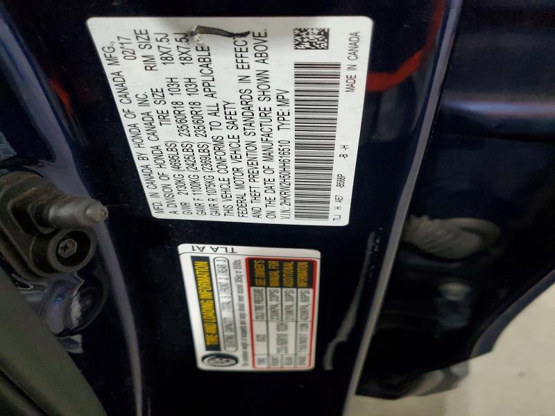 Aukcja sprzedaży 2017 Honda Cr-v, vin: 2HKRW2H50HH616510, numer aukcji: 55132486