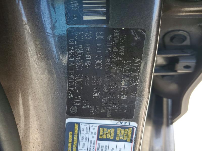 2014 Kia Forte მანქანა იყიდება აუქციონზე, vin: KNAFX4A64E5175505, აუქციონის ნომერი: 55006036