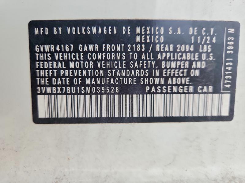 Aukcja sprzedaży 2025 Volkswagen Jetta, vin: 3VWBX7BU1SM039528, numer aukcji: 53620226