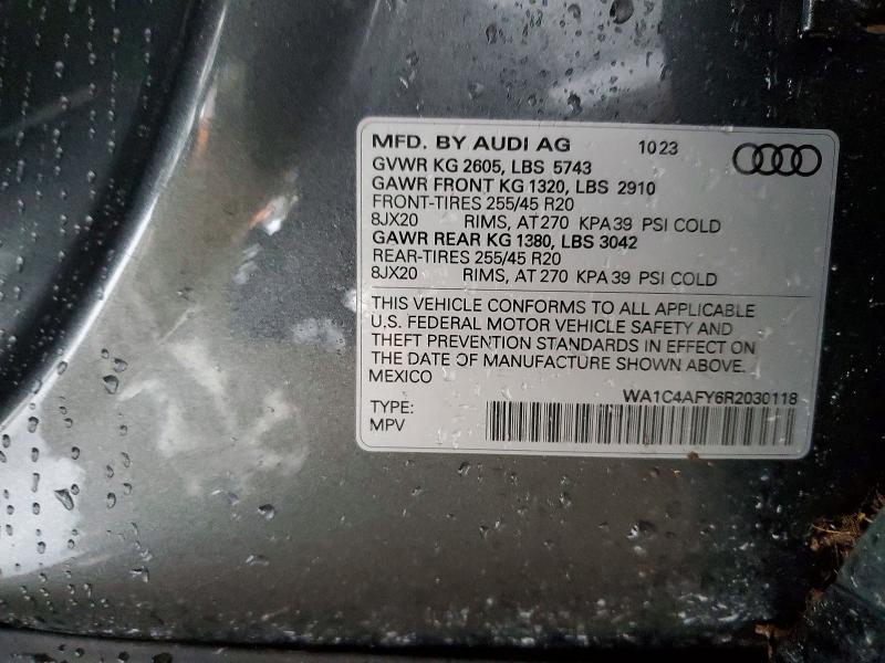 2024 Audi Sq5 მანქანა იყიდება აუქციონზე, vin: WA1C4AFY6R2030118, აუქციონის ნომერი: 51122406