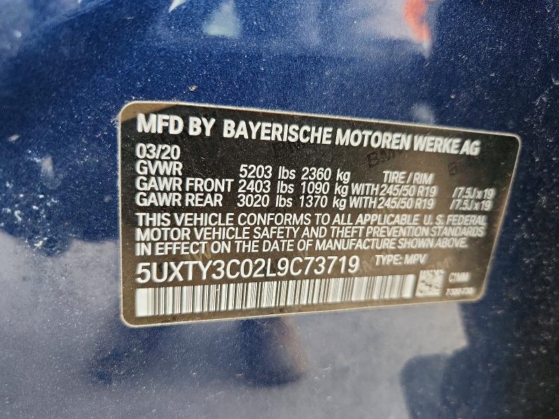 Продажа на аукционе авто 2020 Bmw X3, vin: 5UXTY3C02L9C73719, номер лота: 52863846