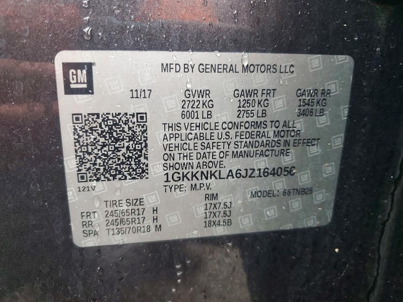 Aukcja sprzedaży 2018 Gmc Acadia, vin: 1GKKNKLA6JZ164056, numer aukcji: 52445136