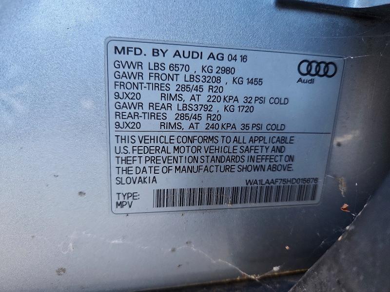 Продажа на аукционе авто 2017 Audi Q7, vin: WA1LAAF75HD015676, номер лота: 54325196