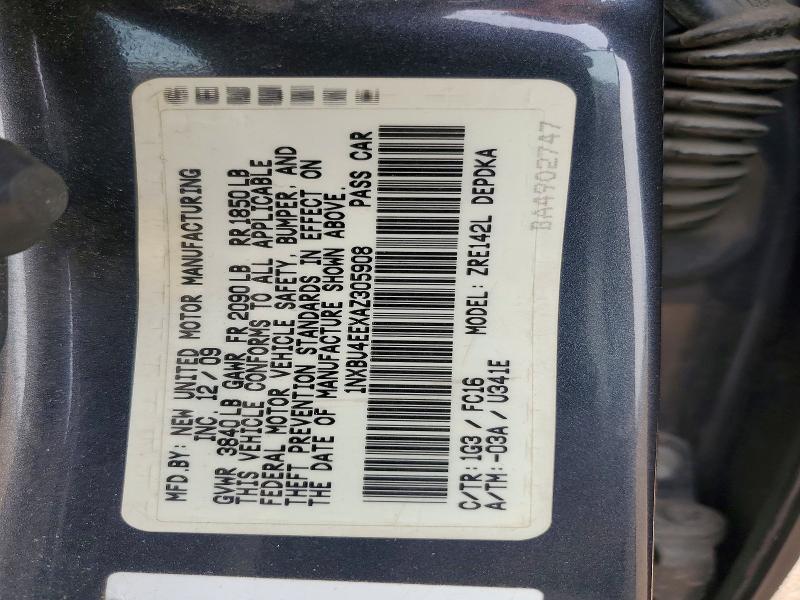 54120126 :رقم المزاد ، 1NXBU4EEXAZ305908 vin ، 2010 Toyota Corolla مزاد بيع