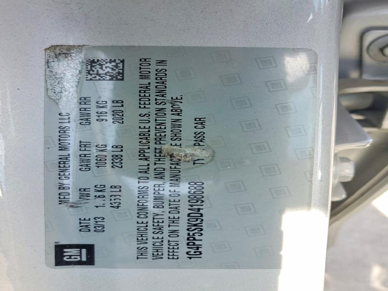 Продаж на аукціоні авто 2013 Buick Verano, vin: 1G4PP5SK9D4198688, номер лоту: 52005316