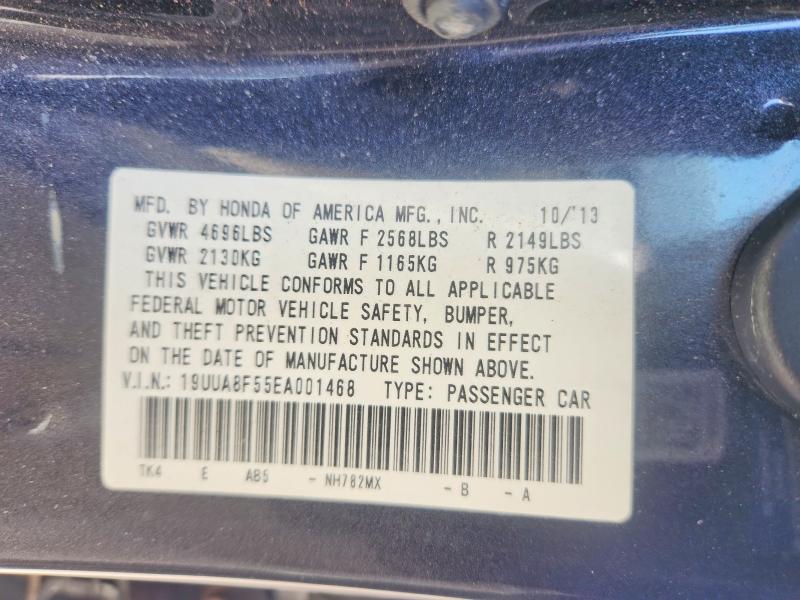 2014 Acura Tl მანქანა იყიდება აუქციონზე, vin: 19UUA8F55EA001468, აუქციონის ნომერი: 52490136