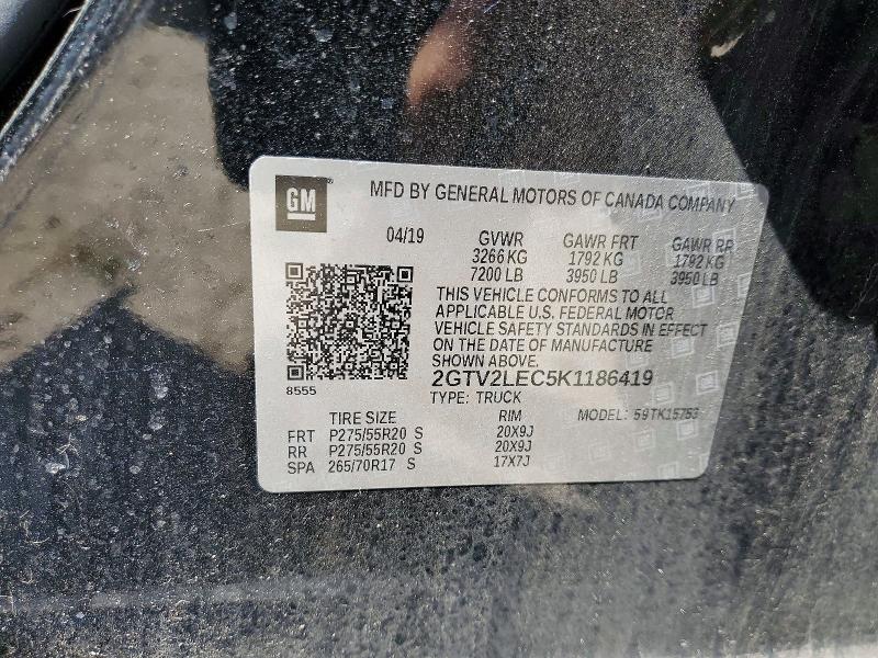 Продажа на аукционе авто 2019 Gmc Sierra Limited, vin: 2GTV2LEC5K1186419, номер лота: 55378356