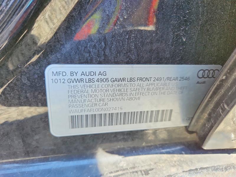 54194116 :رقم المزاد ، WAUFFAFL0DN027415 vin ، 2013 Audi A4 مزاد بيع