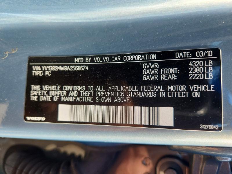 Aukcja sprzedaży 2010 Volvo V50, vin: YV1382MW8A2568674, numer aukcji: 55215136