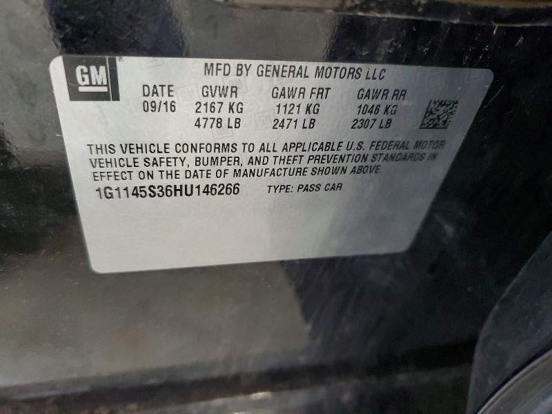 Aukcja sprzedaży 2017 Chevrolet Impala, vin: 1G1145S36HU146266, numer aukcji: 52043186