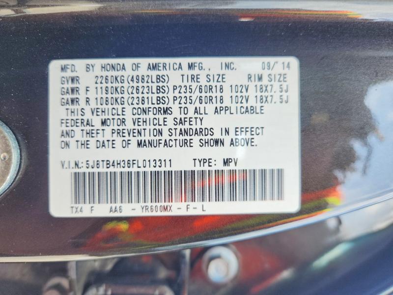 Aukcja sprzedaży 2015 Acura Rdx, vin: 5J8TB4H36FL013311, numer aukcji: 52738956