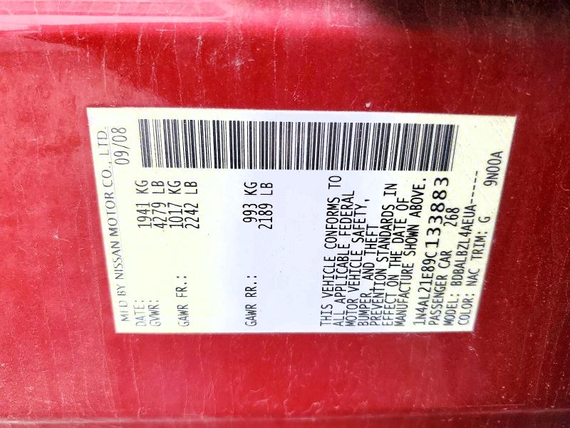 53695416 :رقم المزاد ، 1N4AL21E89C133883 vin ، 2009 Nissan Altima مزاد بيع