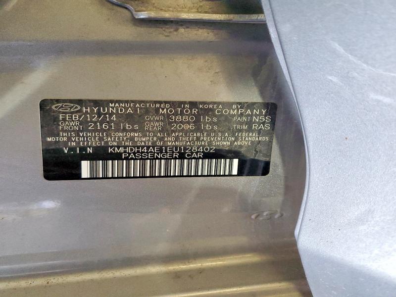 54760846 :رقم المزاد ، KMHDH4AE1EU128402 vin ، 2014 Hyundai Elantra مزاد بيع