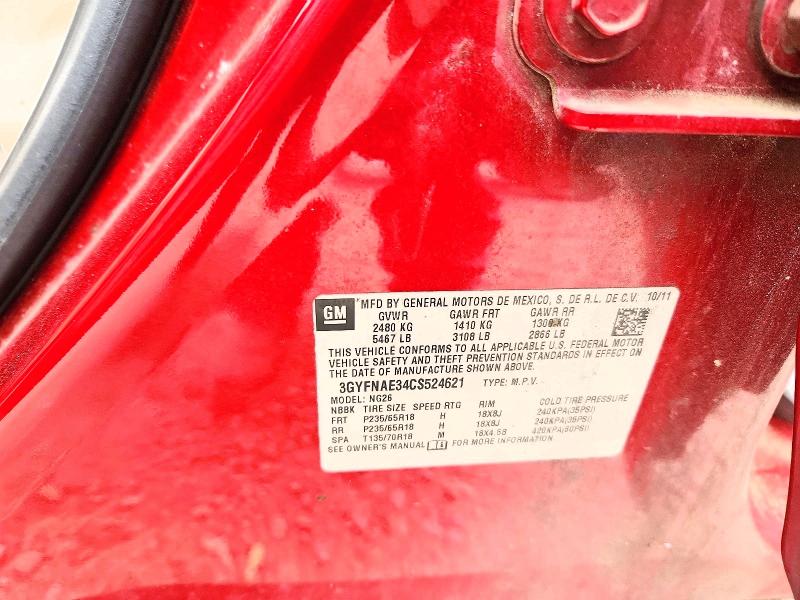 Aukcja sprzedaży 2012 Cadillac Srx, vin: 3GYFNAE34CS524621, numer aukcji: 52320316