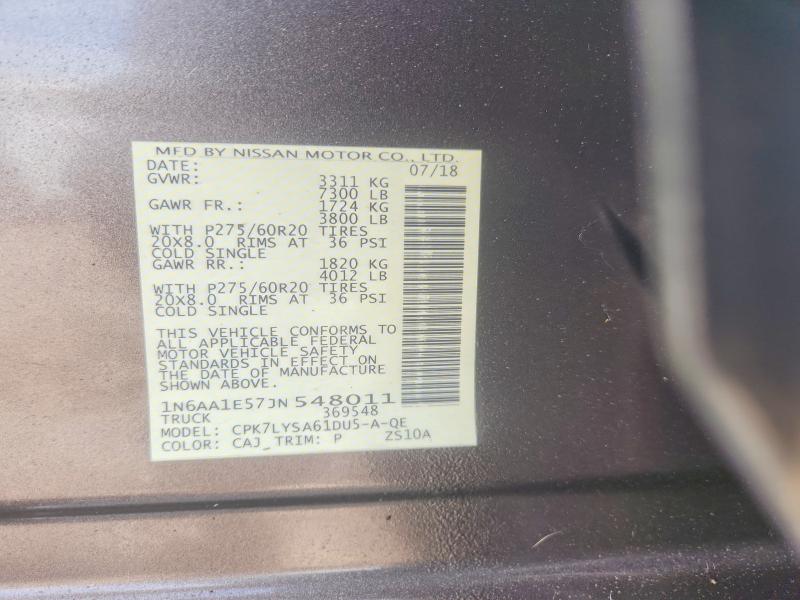Продаж на аукціоні авто 2018 Nissan Titan, vin: 1N6AA1E57JN548011, номер лоту: 53626636