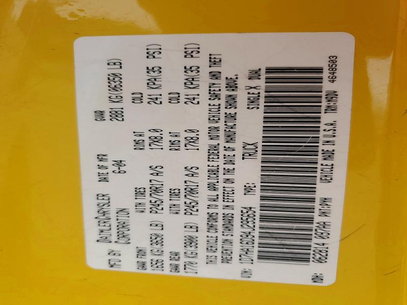 Продажа на аукционе авто 2004 Dodge Ram 1500, vin: 1D7HA16D94J295654, номер лота: 52362866