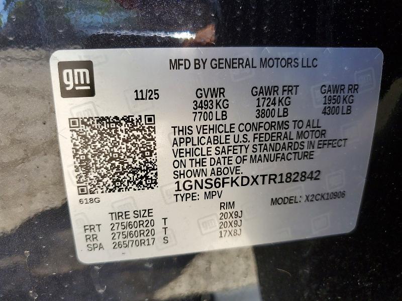 Продажа на аукционе авто 2026 Chevrolet Suburban, vin: 1GNS6FKDXTR182842, номер лота: 54839816