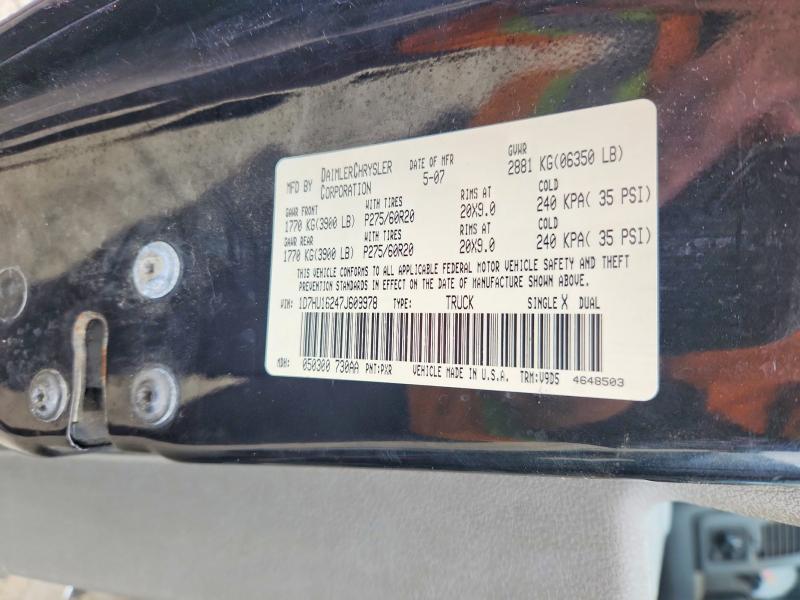 Aukcja sprzedaży 2007 Dodge Ram 1500, vin: 1D7HU16247J609978, numer aukcji: 53779396