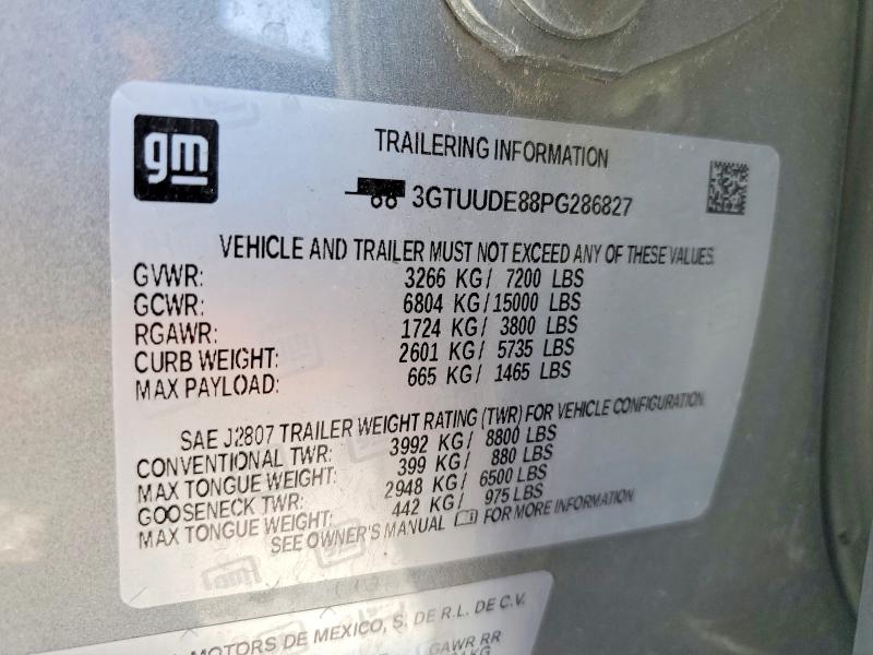 53757666 :رقم المزاد ، 3GTUUDE88PG286827 vin ، 2023 Gmc Sierra مزاد بيع