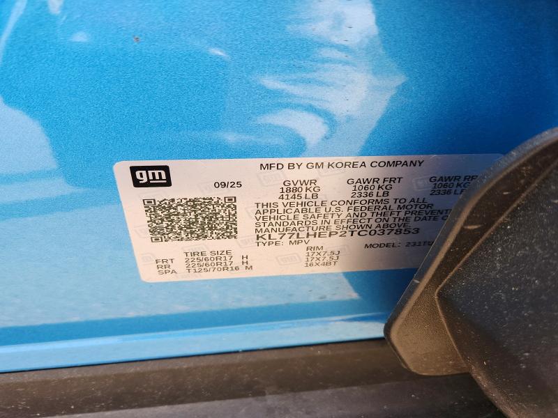 54648256 :رقم المزاد ، KL77LHEP2TC037853 vin ، 2026 Chevrolet Trax مزاد بيع