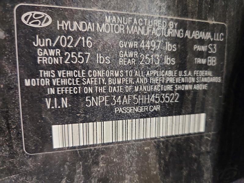 Продаж на аукціоні авто 2017 Hyundai Sonata, vin: 5NPE34AF5HH453522, номер лоту: 53227026