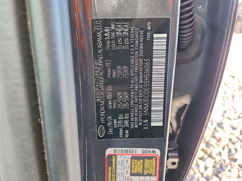 52884656 :رقم المزاد ، 5NMJECDE5SH516063 vin ، 2025 Hyundai Tucson مزاد بيع