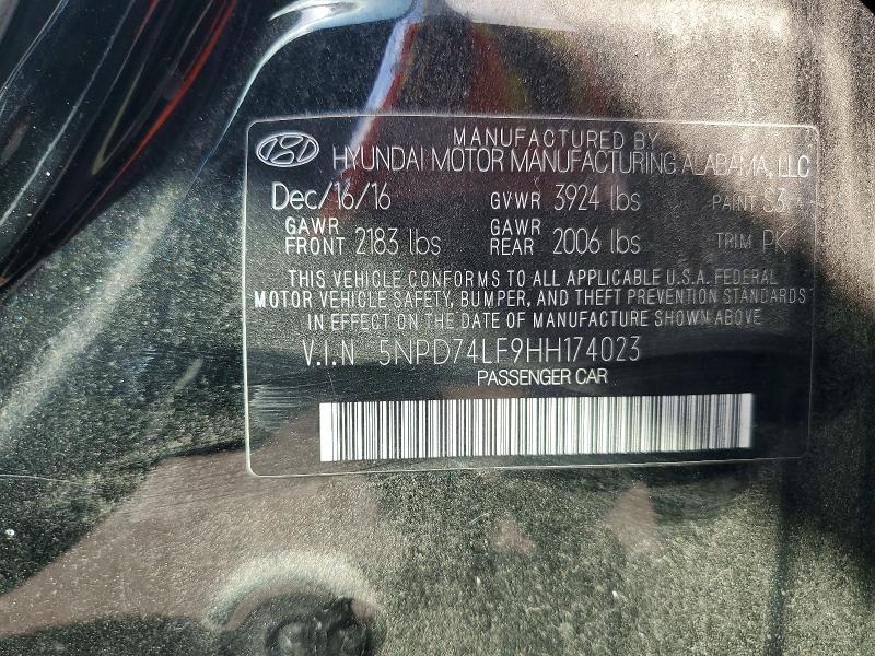 Aukcja sprzedaży 2017 Hyundai Elantra, vin: 5NPD74LF9HH174023, numer aukcji: 54156216