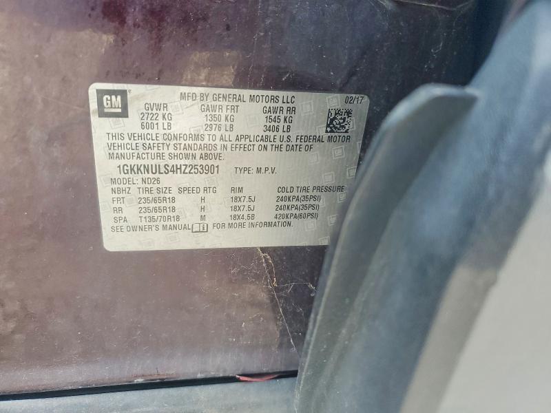 2017 Gmc Acadia მანქანა იყიდება აუქციონზე, vin: 1GKKNULS4HZ253901, აუქციონის ნომერი: 53454236