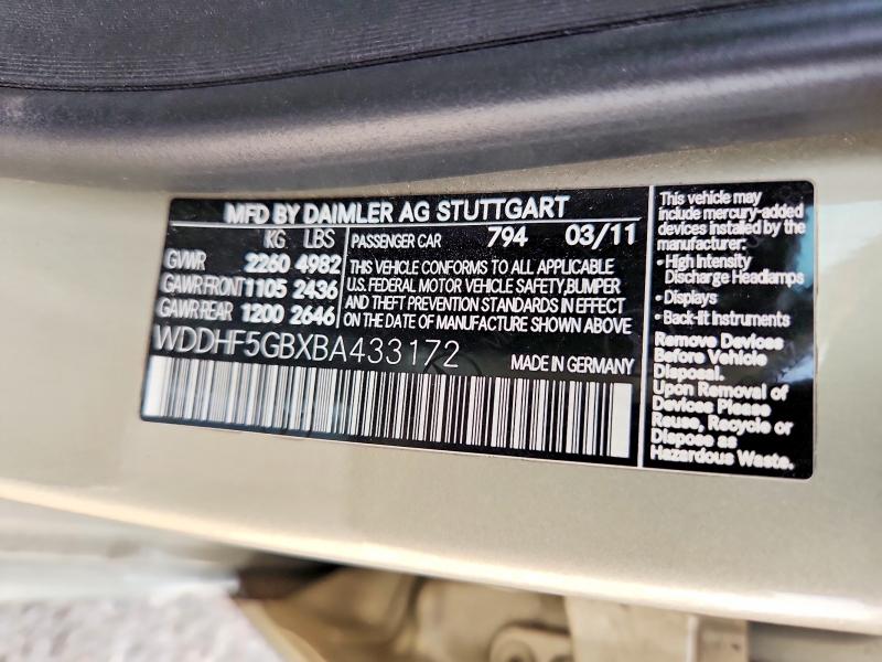 Aukcja sprzedaży 2011 Mercedes-benz E, vin: WDDHF5GBXBA433172, numer aukcji: 54113746