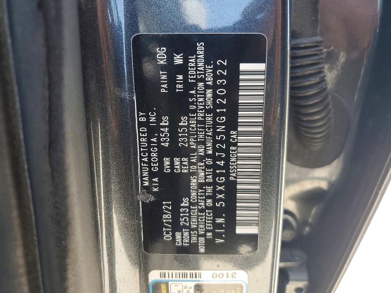 Aukcja sprzedaży 2022 Kia K5, vin: 5XXG14J25NG120322, numer aukcji: 53172136