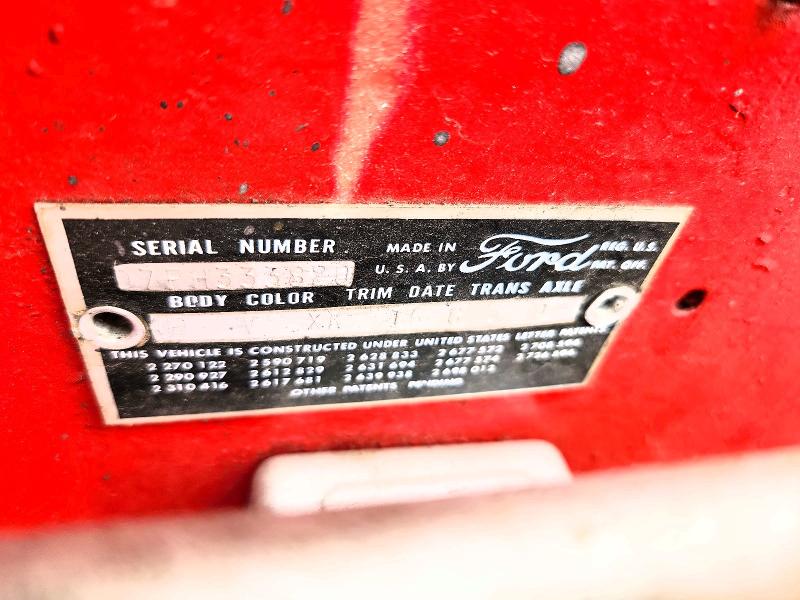 1957 Ford Thunderbird მანქანა იყიდება აუქციონზე, vin: D7FH333820, აუქციონის ნომერი: 52362206