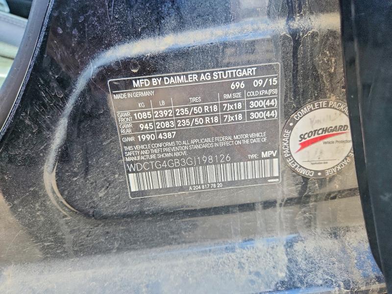 Aukcja sprzedaży 2016 Mercedes-benz Gla, vin: WDCTG4GB3GJ198126, numer aukcji: 52952676