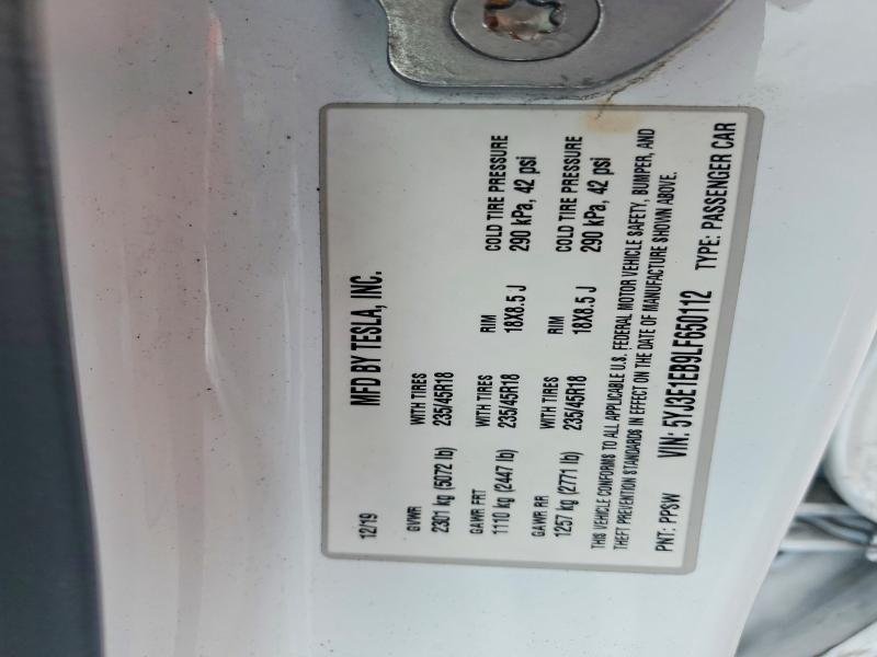 Продажа на аукционе авто 2020 Tesla Model 3, vin: 5YJ3E1EB9LF650112, номер лота: 55424286