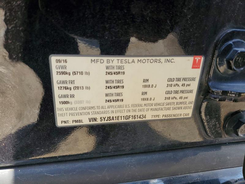 Продажа на аукционе авто 2016 Tesla Model S, vin: 5YJSA1E11GF161434, номер лота: 55126566