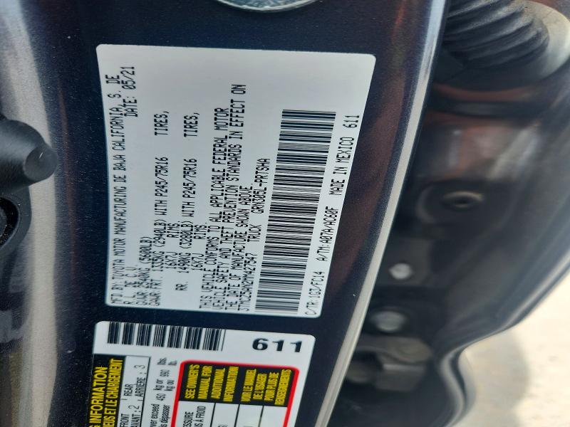 Aukcja sprzedaży 2021 Toyota Tacoma, vin: 3TMCZ5AN2MM427547, numer aukcji: 54943396