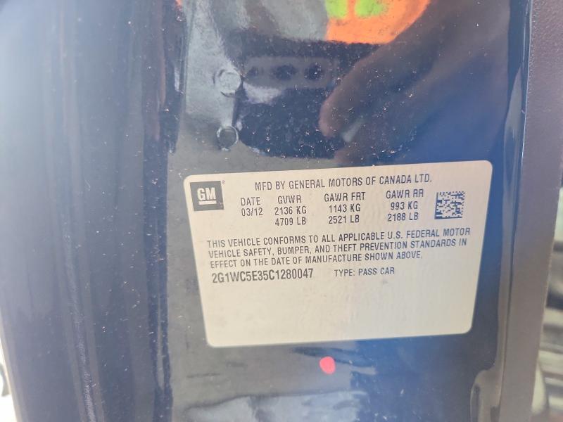 53653946 :رقم المزاد ، 2G1WC5E35C1280047 vin ، 2012 Chevrolet Impala مزاد بيع