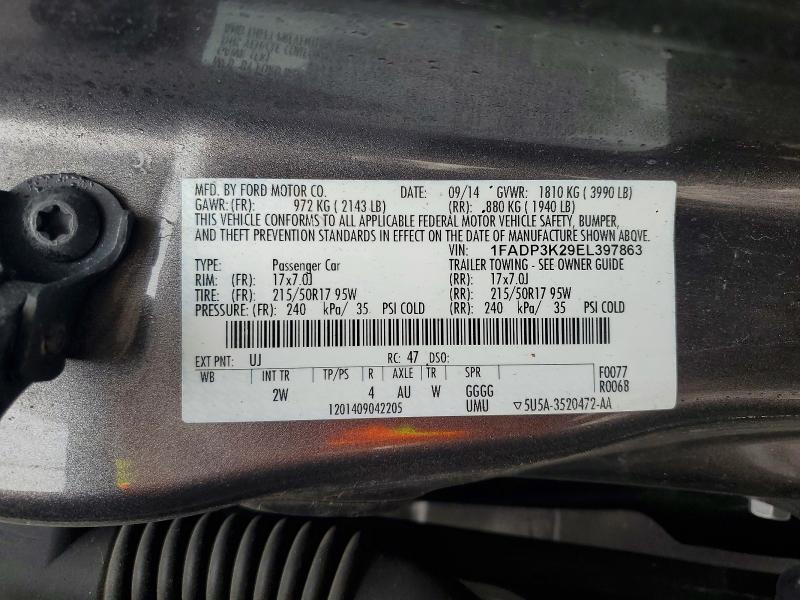 Продаж на аукціоні авто 2014 Ford Focus, vin: 1FADP3K29EL397863, номер лоту: 51625536