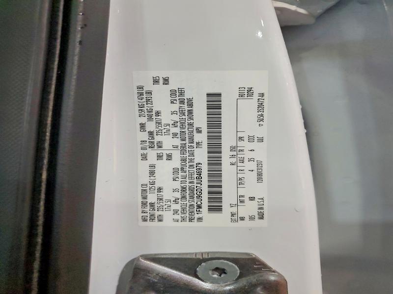 53914476 :رقم المزاد ، 1FMCU9GD7JUB46979 vin ، 2018 Ford Escape مزاد بيع