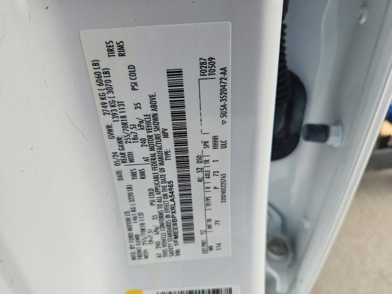 51915096 :رقم المزاد ، 1FMEE8BPXRLA54865 vin ، 2024 Ford Bronco مزاد بيع