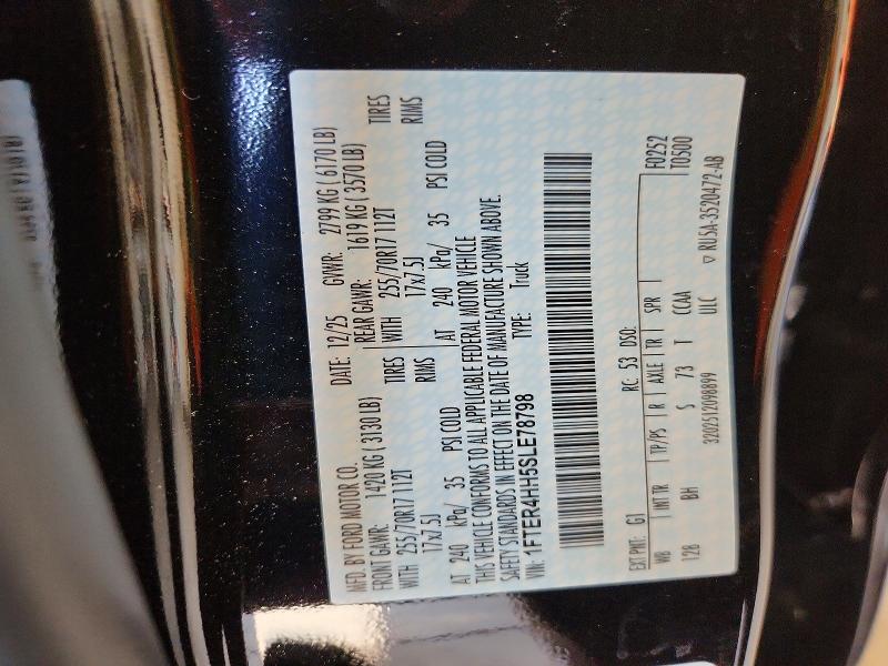 Продажа на аукционе авто 2025 Ford Ranger, vin: 1FTER4HH5SLE78798, номер лота: 52907936