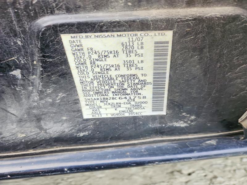 Продаж на аукціоні авто 2008 Nissan Pathfinder, vin: 5N1AR18B28C641758, номер лоту: 52755796