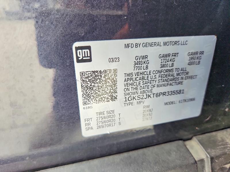 Продаж на аукціоні авто 2023 Gmc Yukon Xl, vin: 1GKS2JKT6PR335581, номер лоту: 54873186