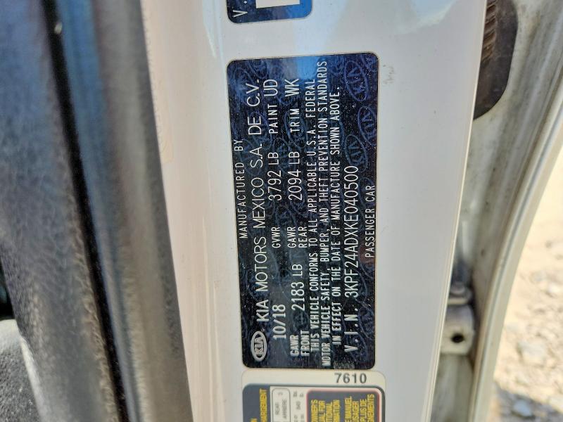 Продажа на аукционе авто 2019 Kia Forte, vin: 3KPF24ADXKE040500, номер лота: 54687026