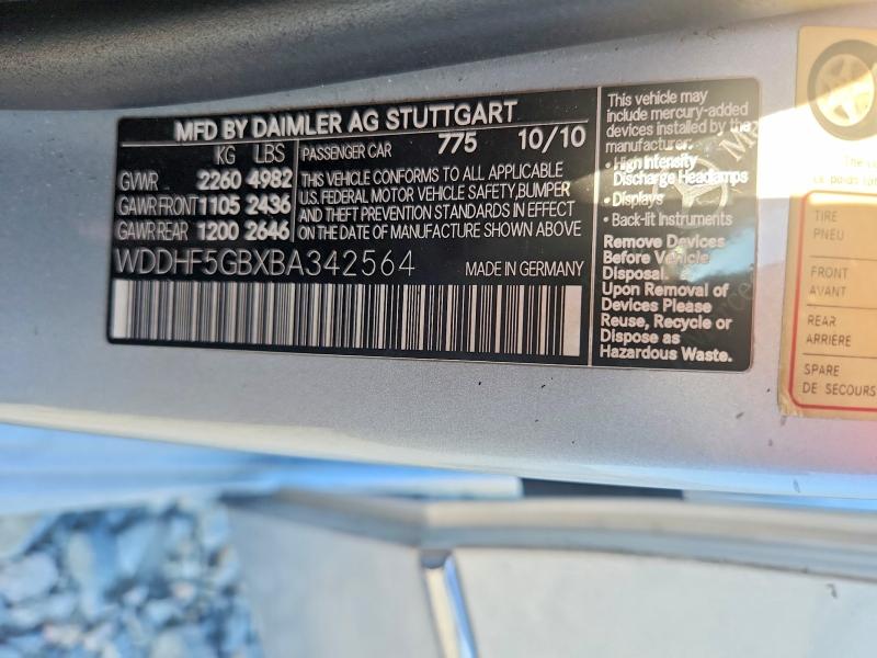 Продажа на аукционе авто 2011 Mercedes-benz E, vin: WDDHF5GBXBA342564, номер лота: 52711486