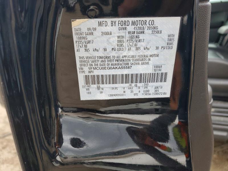 Продаж на аукціоні авто 2010 Ford Escape, vin: 1FMCU0EG0AKA55587, номер лоту: 53378806